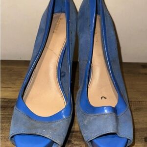 Elegant Blue Peep-Toe Heels